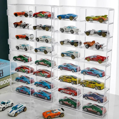1:64 Acrylic Car Display Case - 8 Grid Transparent Dustproof Storage Box for Toy Model Cars & Collectors