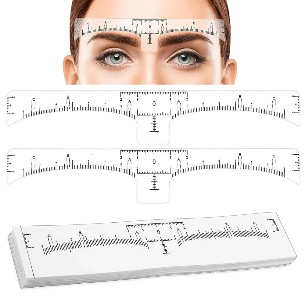 20/50/100pcs Disposable Tattoo Eyebrow Ruler Stickers — Microblading Measurement Tools for Permanent Makeup