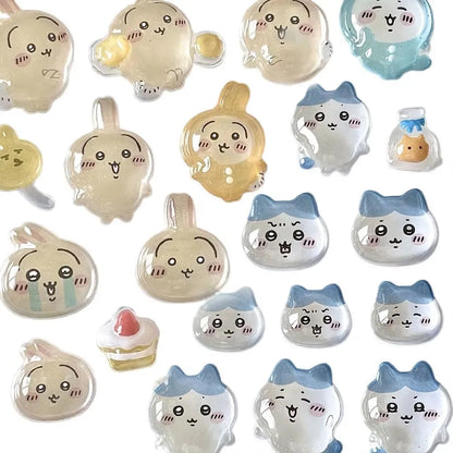 3D Chiikawa Usagi Crystal Stickers - Cute Waterproof DIY Decals for Phone Case, Nails, Notebook & Laptop Decor