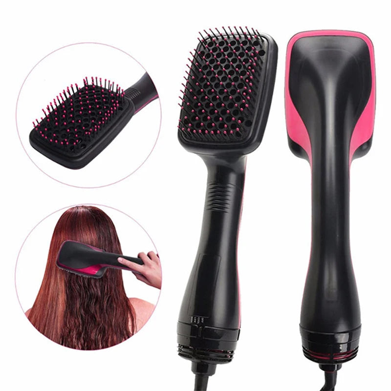One-Step Negative Ion Hair Dryer Brush - Hot Air Comb for Curling, Straightening & Wet-Dry Styling