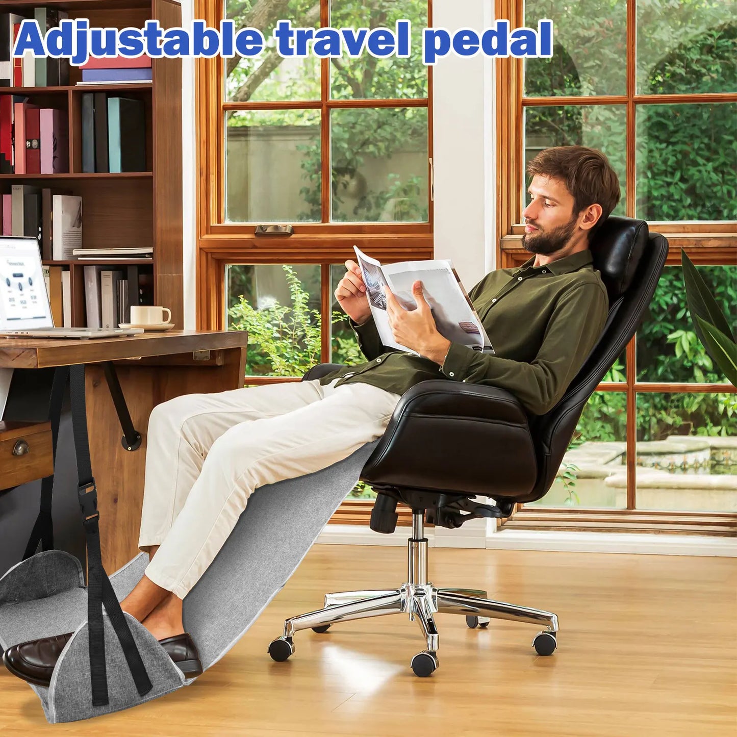 Portable Airplane & Travel Foot Rest Hammock – Adjustable Footrest for Plane, Train, Car, Office