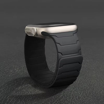 Silicone Magnetic Strap for Apple Watch - Adjustable Band for 49mm/46mm/45mm/44mm/42mm/41mm/40mm Series Ultra, SE & More