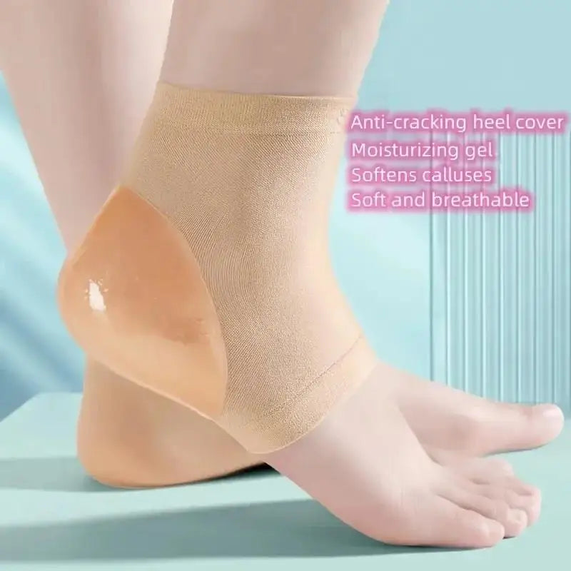 1/3/5 Pairs Silicone Heel Protectors – Anti-Crack Moisturizing Socks for Foot Pain Relief, Unisex, Black
