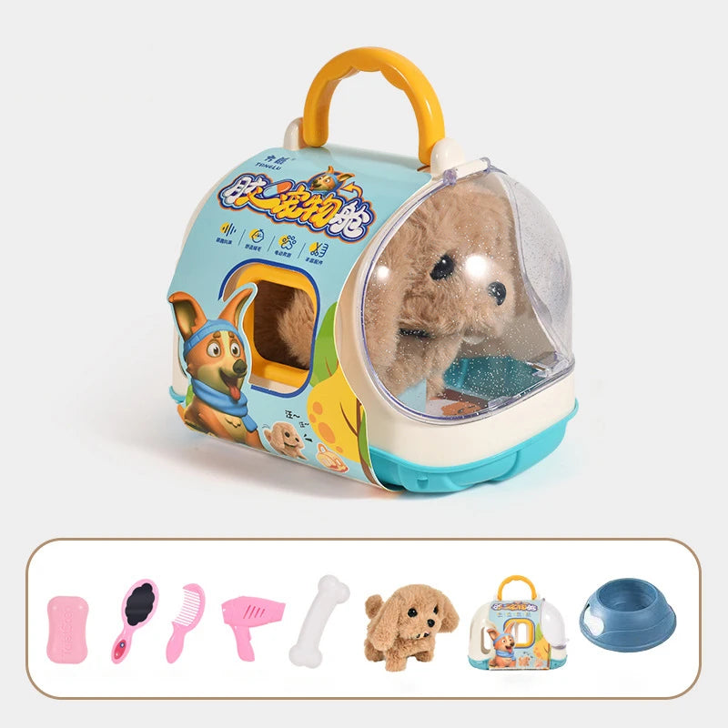 Electronic Walking Pet Dog Toy - Interactive Plush Puppy, Vibrating Automatic Moving Toy for Kids & Babies