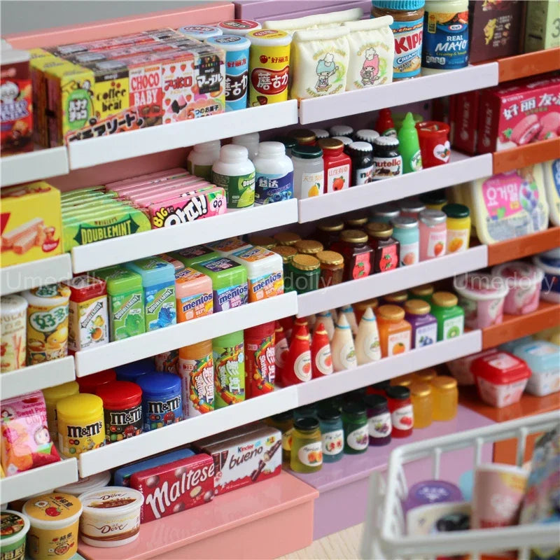 1/6 Miniature Dollhouse Supermarket Set – Mini Snacks & Drinks for Blythe & BJD Dolls