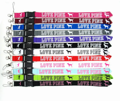 LOVE PINK Cellphone Lanyard Strap – Detachable Buckle Holder for Keys, ID Cards, Clothing & Accessories (H005)