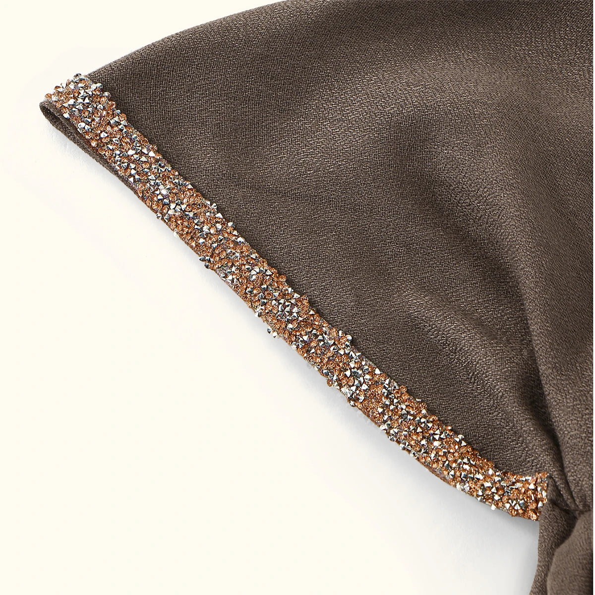 Ramadan Modal Hijab Scarf - Soft Diamond Accent Muslim Head Wrap for Women, Casual Ethnic Headscarf & Shawl