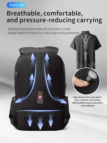 Lifetime Warranty Men’s Laptop Backpack – Anti-Theft Travel & School Bag for 14-17.3 Inch Laptops, Male Knapsack