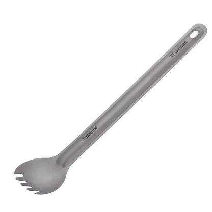 Tiartisan Titanium Long Handle Spork - Ultralight Portable Camping Cutlery for Outdoor Dining