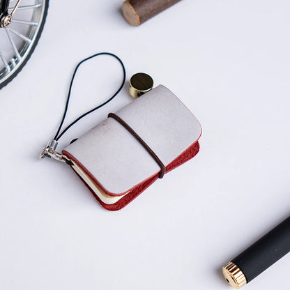 Ultra Mini Retro Leather Notebook – Traveler’s Manual Diary, 32 Sheets, 64 Pages, Decorative Notepad