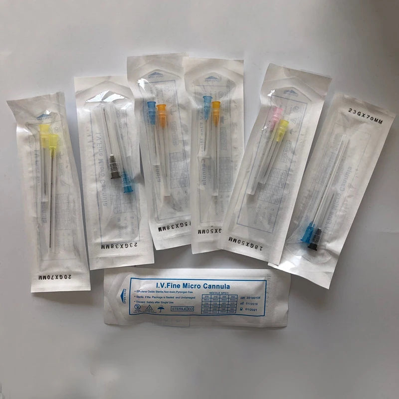 10-100PCS Disposable Small Tip Needles — 14G-30G Blunt Cannula for Fine High-Toughness Use, 50mm & 70mm