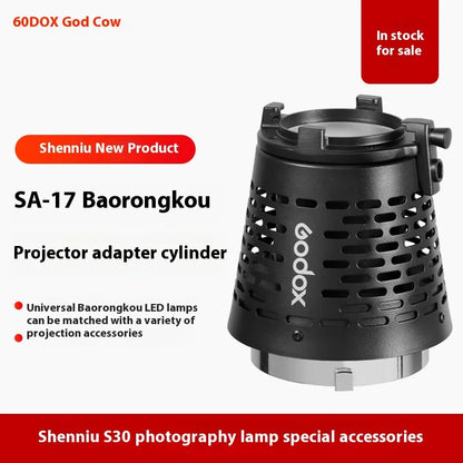 Godox SA-17 Adapter Snoot - Bowens Mount Adapter for SA-P Projector with S30, S60, VL150, SL150W, SL150II and VL300 Lights