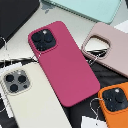 Luxury Frosted TPU Phone Case – Solid Color Shockproof Bumper for iPhone 11-16 Pro Max & Plus