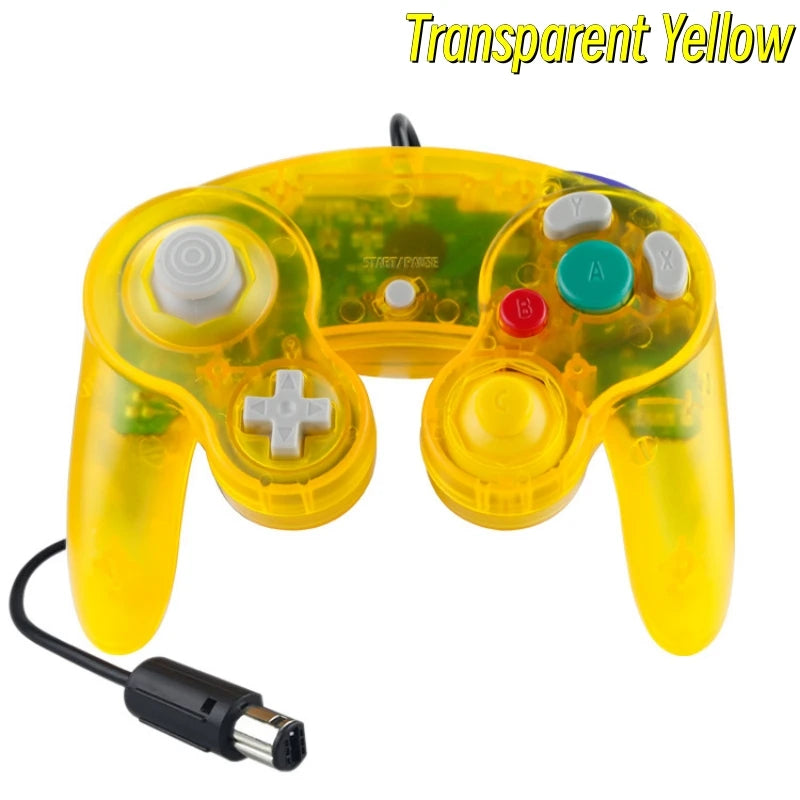 Transparent Wired GameCube Controller – Joystick for NGC & Wii Console Compatibility
