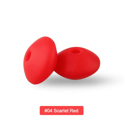 100/50/20Pcs Silicone Lentil Beads - 12mm BPA Free Loose Spacer Beads for DIY Jewelry Making Bracelets Necklaces Keychains