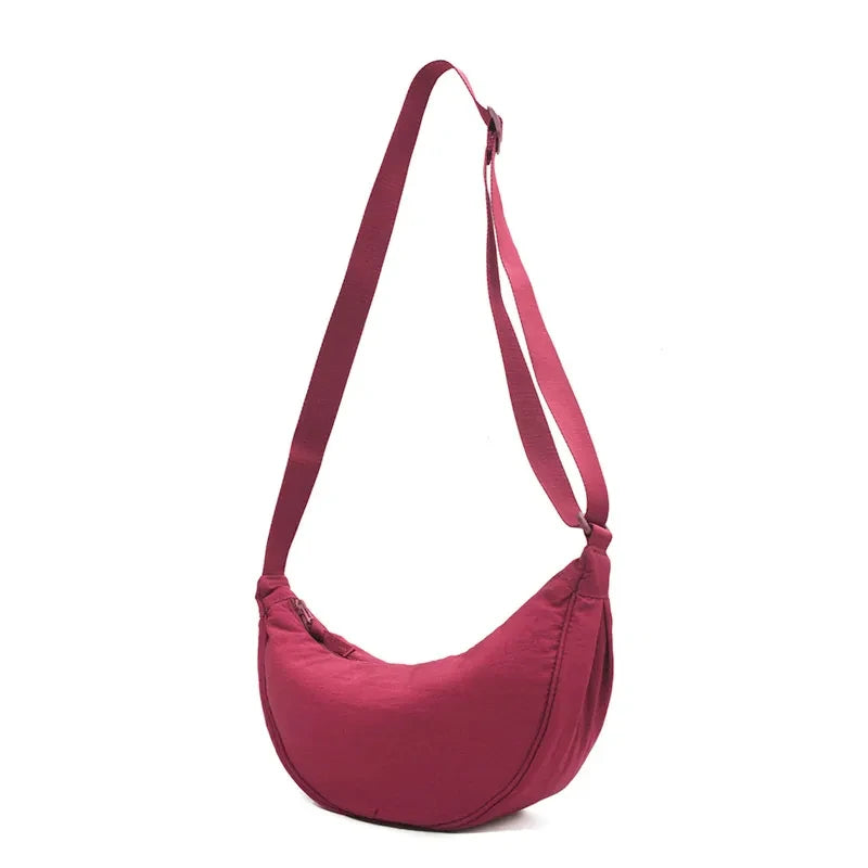 Women’s Nylon Hobo Shoulder Bag - Large-Capacity Half-Moon Crossbody Messenger Bag for Travel and Everyday Use