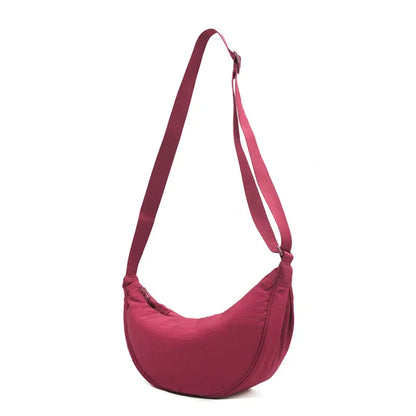 Women’s Nylon Hobo Shoulder Bag - Large-Capacity Half-Moon Crossbody Messenger Bag for Travel and Everyday Use
