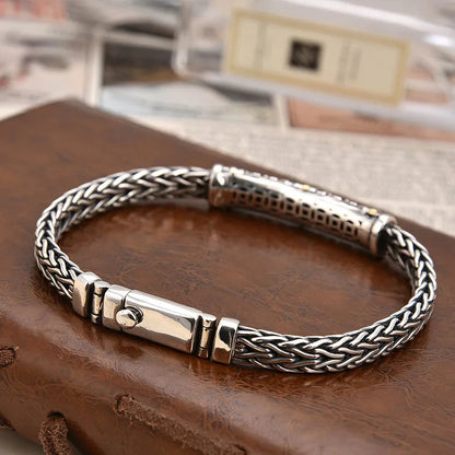 Braided Keel Chain Bracelet - Vintage Hip Hop Link Jewelry Gift for Men & Boyfriends