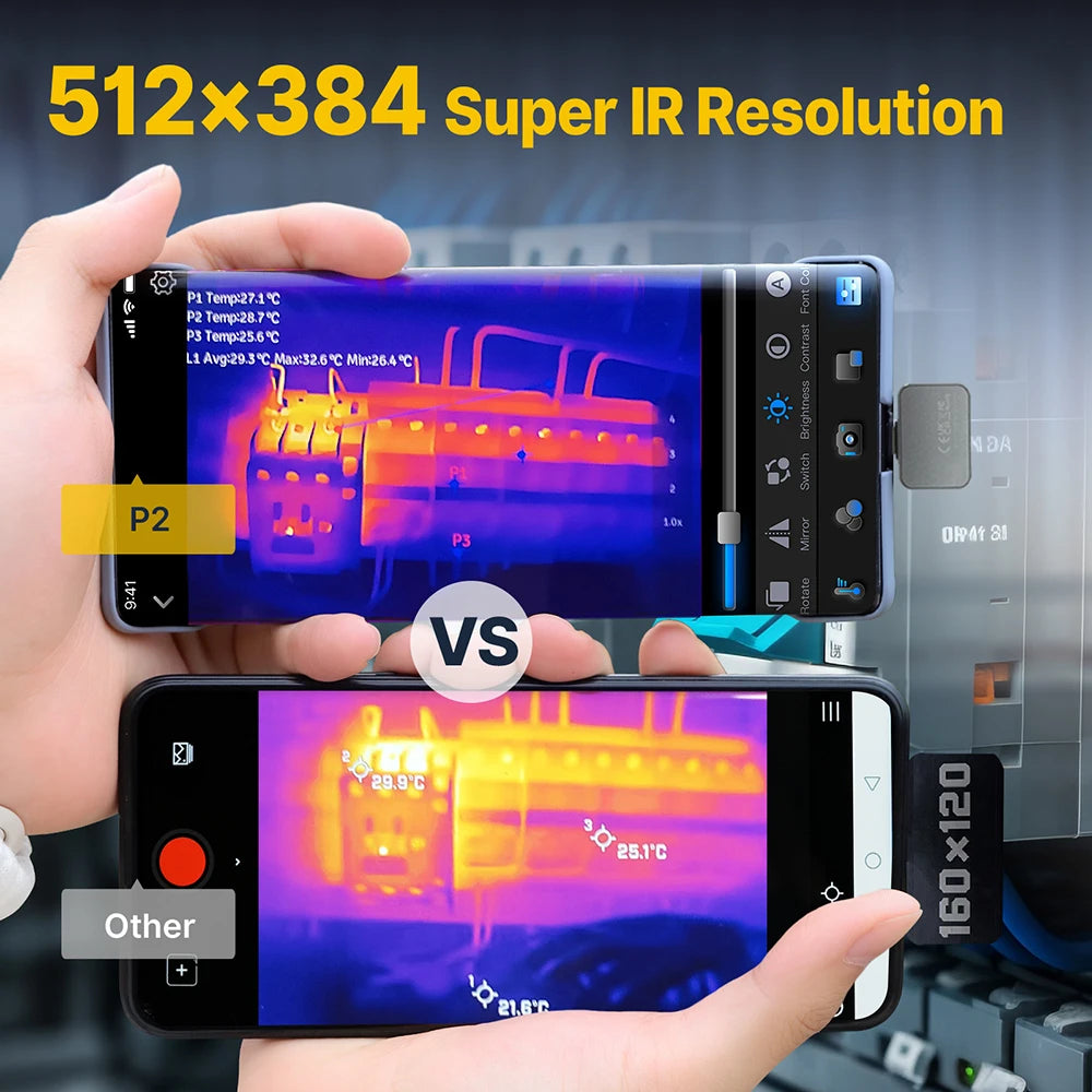 1112°F P2 Thermal Camera - Handheld Infrared Imager for Car Diagnostics, Machine Repair, HVAC & Home Inspection