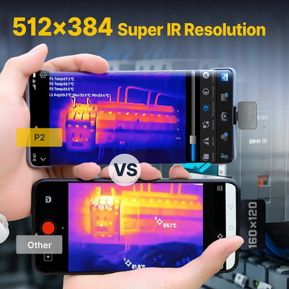 1112°F P2 Thermal Camera - Handheld Infrared Imager for Car Diagnostics, Machine Repair, HVAC & Home Inspection
