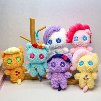 My Little Pony Plush Keychain Pendant - Soft Stuffed Bag Backpack Ornament Gift Featuring Applejack & Pinkie Pie