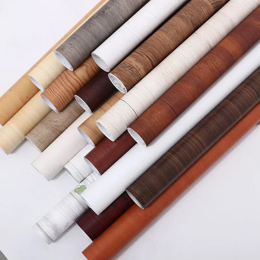 WZF Waterproof Wood Grain Wallpaper Roll - Self Adhesive Vinyl Film for Furniture, Cabinets & DIY Home Decor