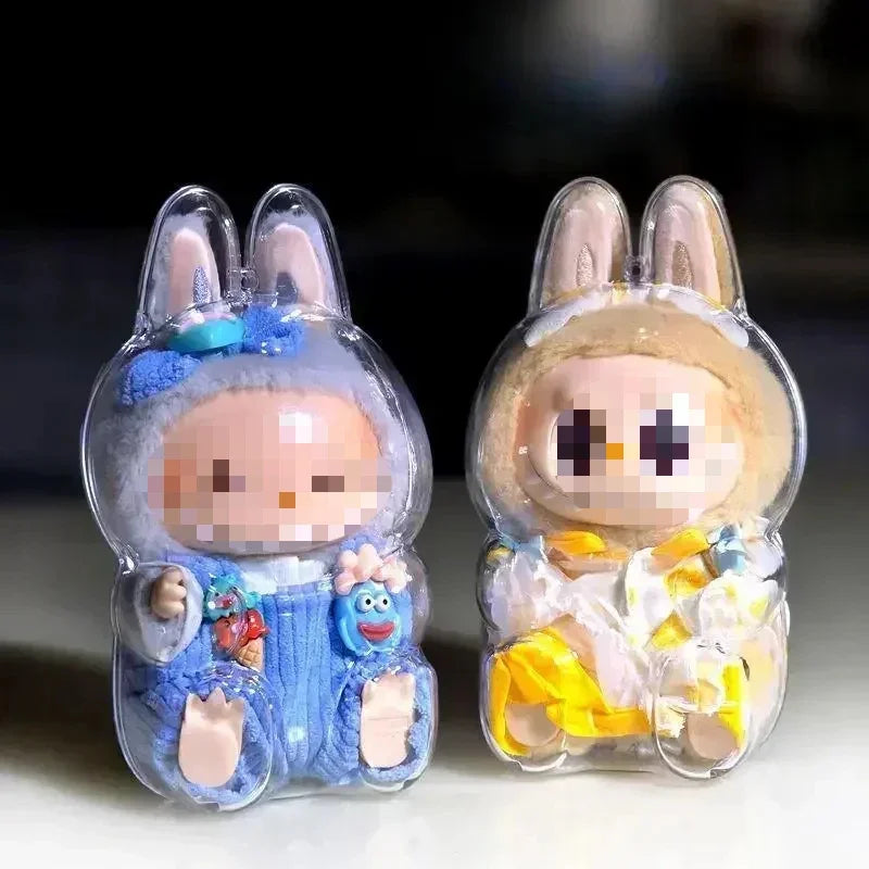 Labubu Blind Box Protective Cover — Thickened Transparent Dust Bag for Pendant Dolls, Vinyl Doll Storage (1-4PCS)
