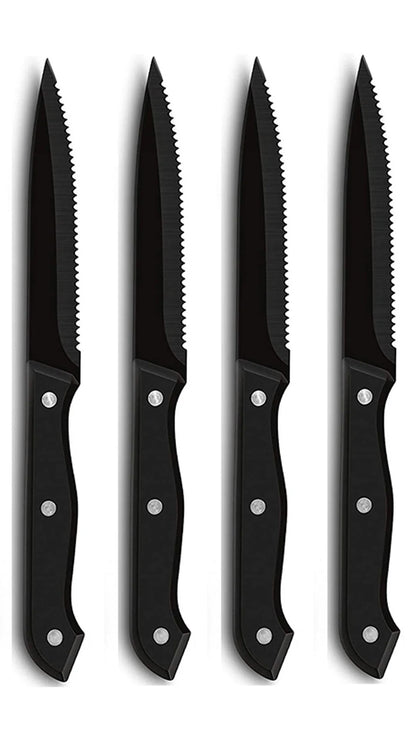 1/4/6/8/12-Pc Steak Knife Set – Full Tang Serrated Stainless Steel Knives for Beef, Bread & Restaurant Table Dinner Use