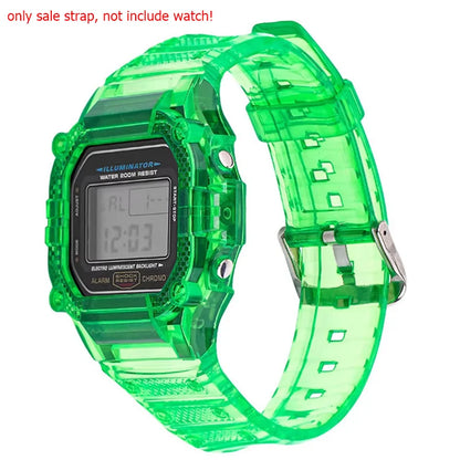 TPU Resin Watch Case and Strap for Casio G-Shock - Replacement Wristband for DW-5600, GW-M5610, M5600 and GLX-5600 Models