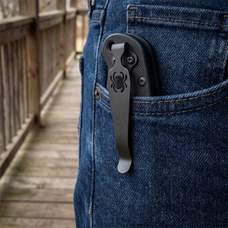 Titanium Alloy Knife Back Clamp - Replacement Accessory Compatible with Paramilitary 2 C8 Folding Knife