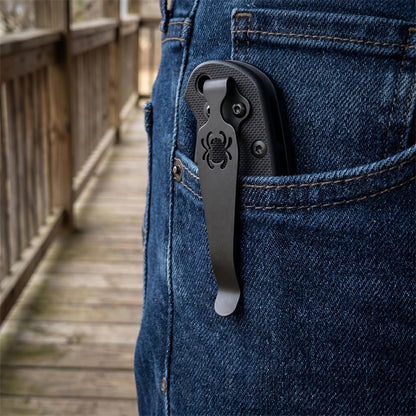Titanium Alloy Knife Back Clamp - Replacement Accessory Compatible with Paramilitary 2 C8 Folding Knife
