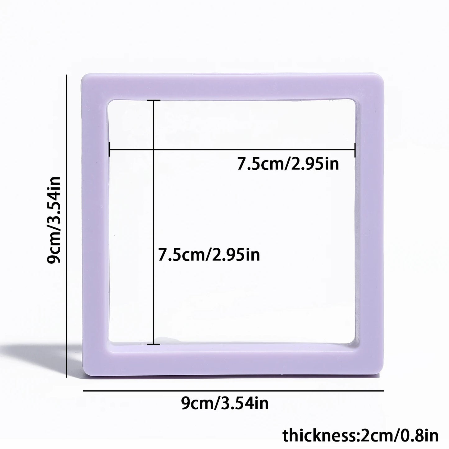 Black 3D Floating Display Case Frame – Free-Stand Suspension Membrane Jewelry Storage Box for Rings, Earrings & Necklaces