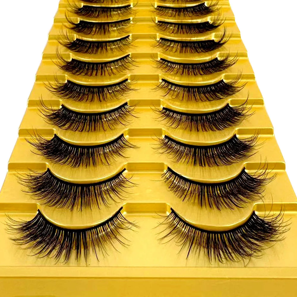 10 Pairs 3D Mink False Eyelashes – Natural Long & Short Fake Lashes Makeup Kit (38 Styles)