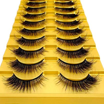 10 Pairs 3D Mink False Eyelashes – Natural Long & Short Fake Lashes Makeup Kit (38 Styles)