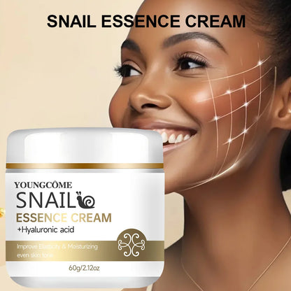Snail Essence Cream with Hyaluronic Acid – Moisturizing, Elasticity-Boosting Skin Care for Smooth Texture
