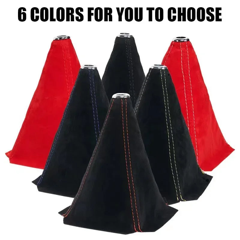 Universal Car Gear Shift Knob Cover - Suede Flocking Shifter Boot with Dustproof and Water-Resistant Protection