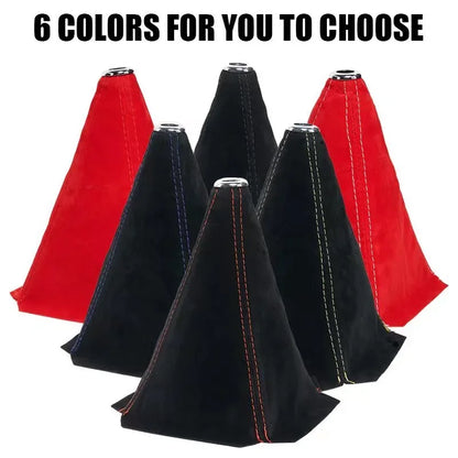 Universal Car Gear Shift Knob Cover - Suede Flocking Shifter Boot with Dustproof and Water-Resistant Protection