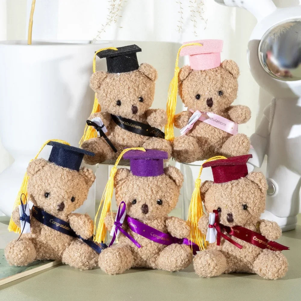 Doctor Teddy Bear Plush Toy – Small Sitting Doctor Bear Doll Pendant for Kids, Students & Graduation Gifts