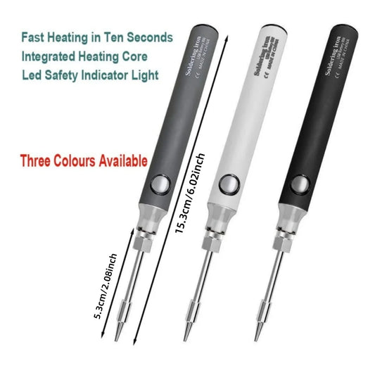 Wireless Rechargeable Electric Soldering Iron – USB 5V 8W Fast Charging Lithium Battery Portable Welding & Repair Tool for Precision Electronics