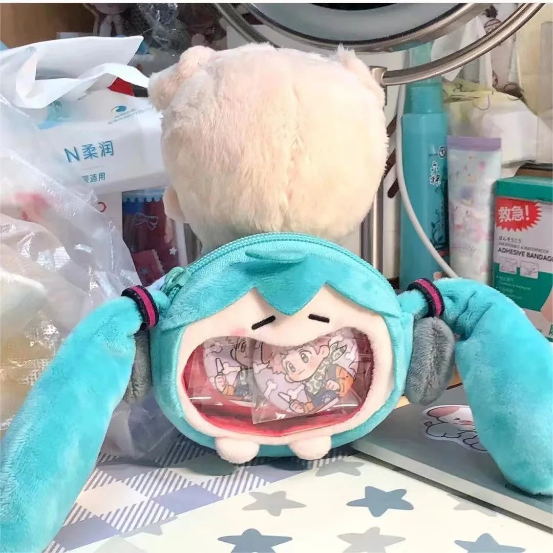 Japanese Anime Hatsune Miku Coin Purse – Creative Big Mouth Cartoon Soft Doll Mini Itabag Messenger & Earphone Bag Gift for Students