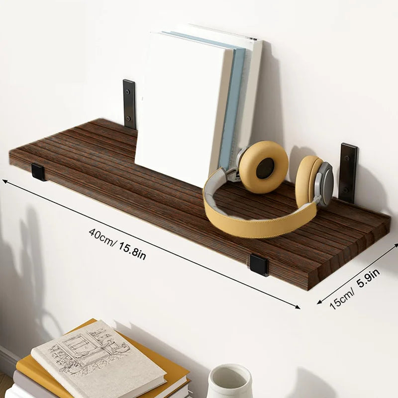 5-Layer Floating Wall Shelf – Strong Bearing Capacity Organizer with Iron Frame and Mounting Hardware
