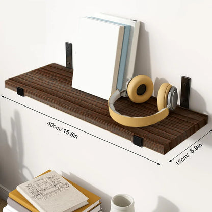 5-Layer Floating Wall Shelf – Strong Bearing Capacity Organizer with Iron Frame and Mounting Hardware