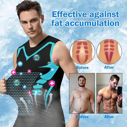 Ionic Shaping Vest for Men: Ice-Silk Slimming Compression Tank Top for Tummy Control and Fitness