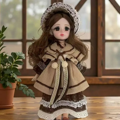 2025 Winter BJD Doll Clothes Set – 6-Point 30cm Doll Jacket & Dress Outfit