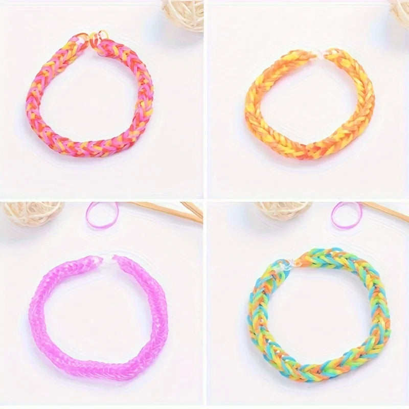600pcs Glow-in-the-Dark Loom Band Kit – Colorful DIY Bracelet Making Set with Beads & Accessories for Friendship Crafts