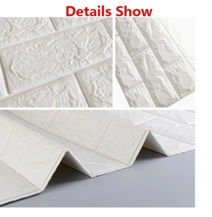 10/20pcs 3D Wall Stickers - Self-Adhesive Foam Panels for Room Decor - Waterproof Peel and Stick Wallpaper for Interior Decoration