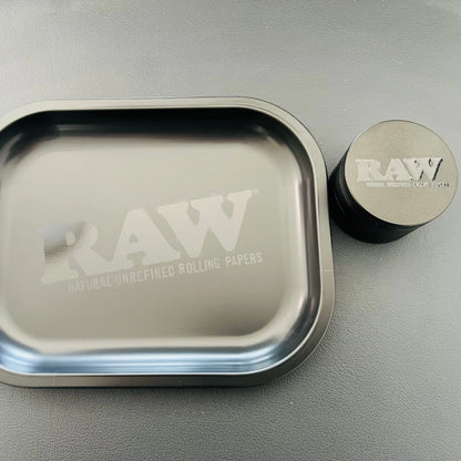 Black Herb Spice Grinder & Rolling Tray Combo