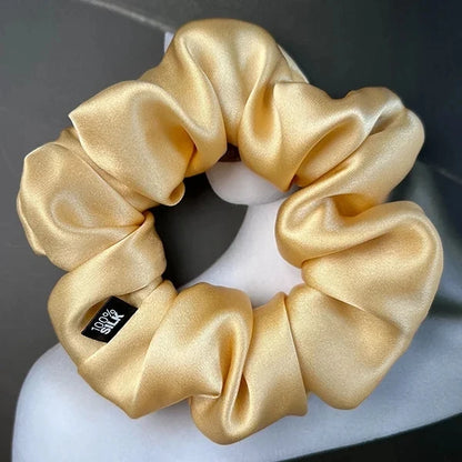 100% Mulberry Silk Hair Scrunchies – 19 Momme Elastic Hair Ties for Women & Girls, Large Soft Ponytail Holders Luxury Hair Accessories