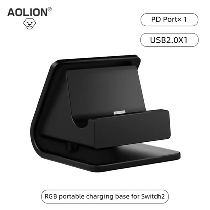 RGB Charger Dock for Nintendo Switch – Portable Charging Stand for 2 Joy-Con Controllers