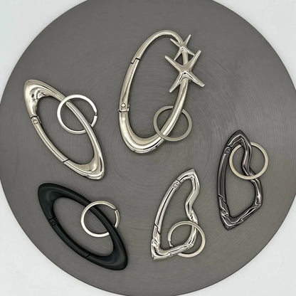 Y2K Punk Star Carabiner Keychain - Gothic Axe-Shaped Car Key Ring Backpack Fashion Decor